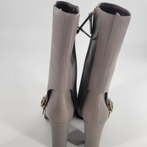 Franco Sarto Wyatt Mid Calf Leather Boot Gray New Size 9 - Picture 5 of 9